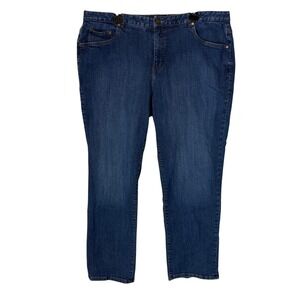 Chaps Madden Straight Jeans Womens 20W Medium Wash Blue High Rise Stretch Denim